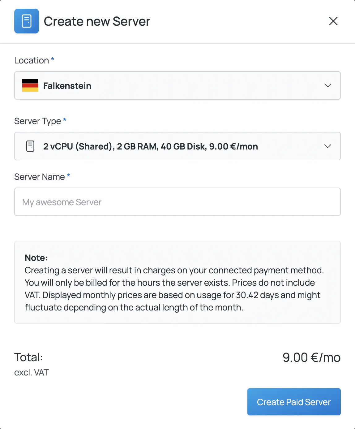 Server-Erstellung
